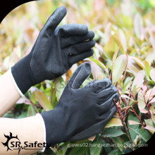 SRSAFETY13 gauge black nylon liner coated black nitrile on palm for working gloves